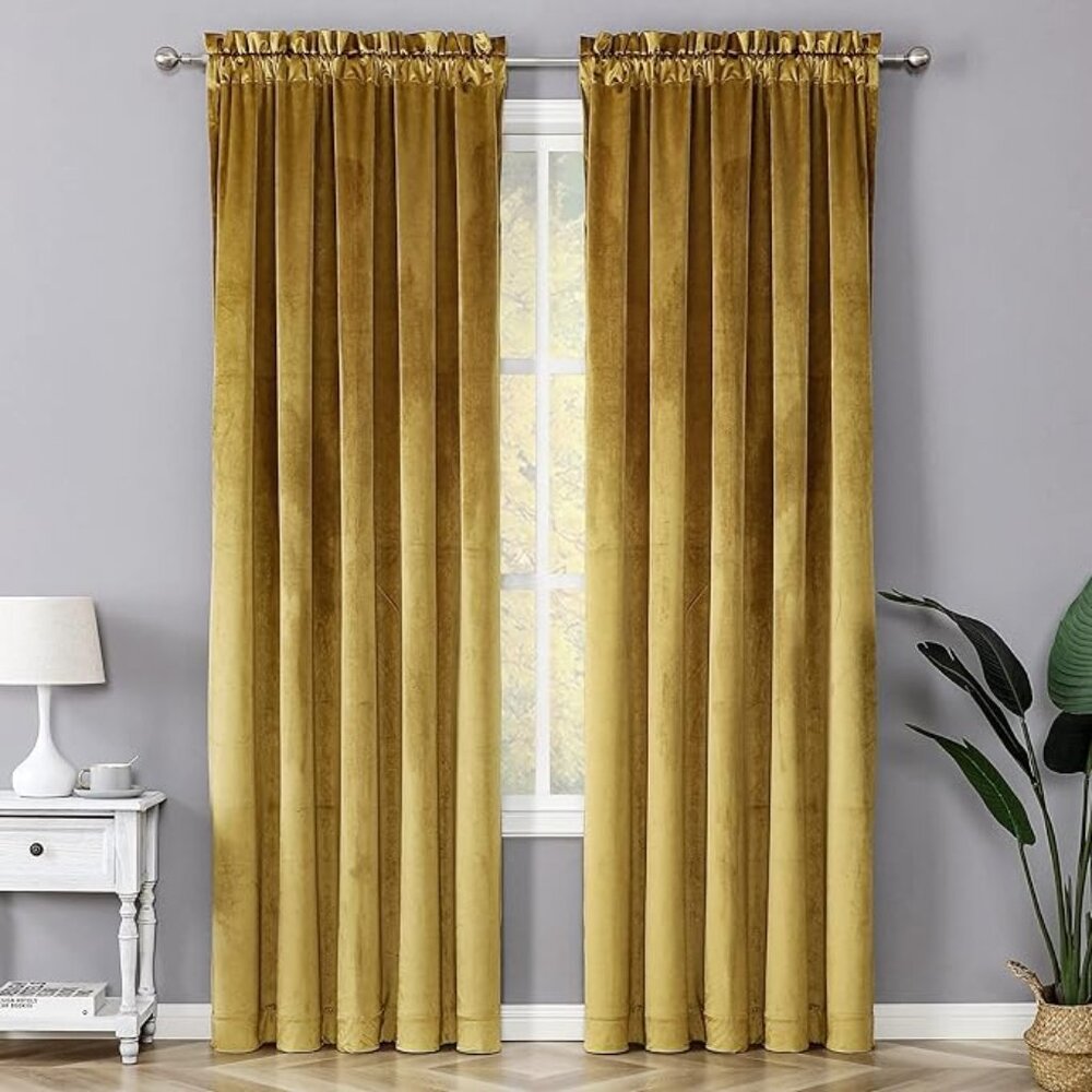 Regal home collections egyptian velvet curtains 52"x84"